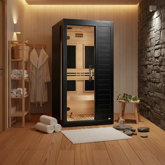 Golden Designs Dynamic "Veneto" Black Finish - Low EMF FAR IR (DYN- - ) Sauna (2 Personen)