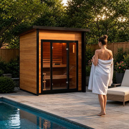 Sunray Cayman Outdoor-Sauna (4 Personen, Doppelbank) – Bild 2