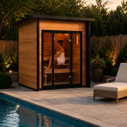 Sunray Cayman Outdoor-Sauna (4 Personen, Doppelbank)