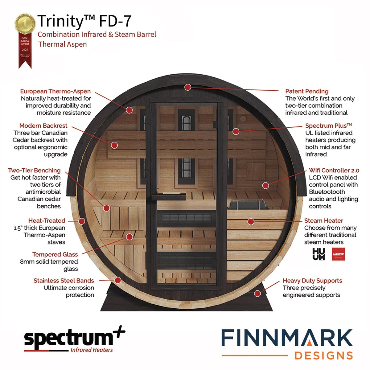 Finnmark FD-7 Infrarot-Fasssauna (Outdoor) – Bild 3
