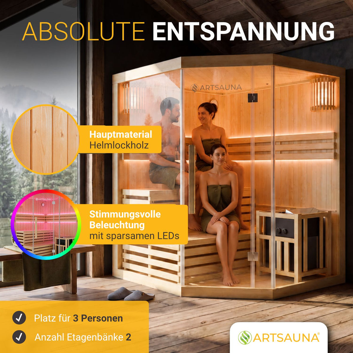 Golden Designs Indoor-Sauna – Bild 4